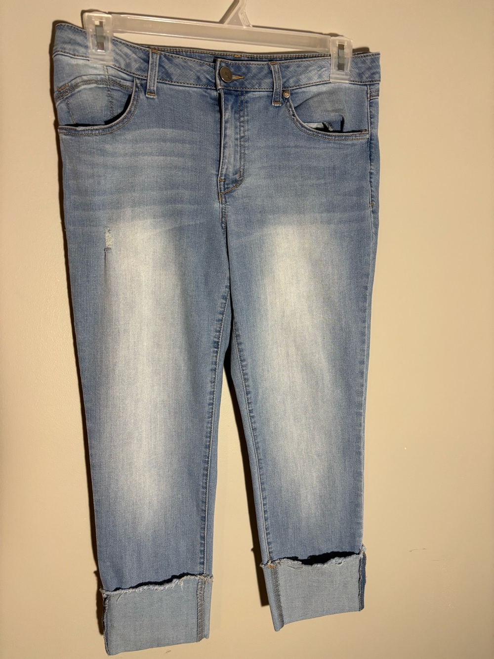1822 Denim Taylor Jeans Women’s 12 Light Wash Cuffed Crop Stretch